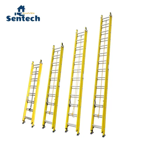 OEM ANSI Type II 20 FT Fiberglass Telescopic Extension Ladder 175kg for Industrial Use 5.3 Length 