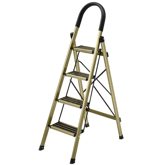 Professional Manufacturer Supplier Household Stainless Steel Ladder 4 Step with Rubber Anti