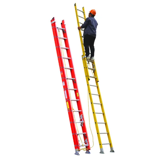 Two Section 6FT 12m 16FT 20 Steps Insulating Telescopic Extension Fiberglass Ladder FRP Ladder Escalera De Fibra De Vidrio 