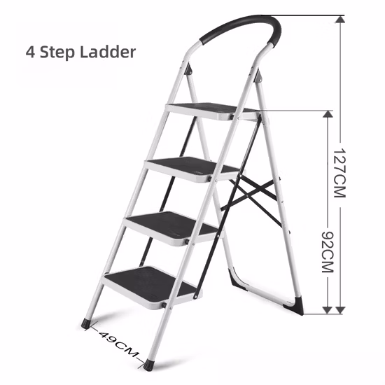 Metal Triangle Aluminium Safety Folding China Multipurpose Industrial Home Use Household Portable Scaffold Step Ladder for Sale